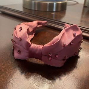 Jcrew pink silk bejeweled headband one size
